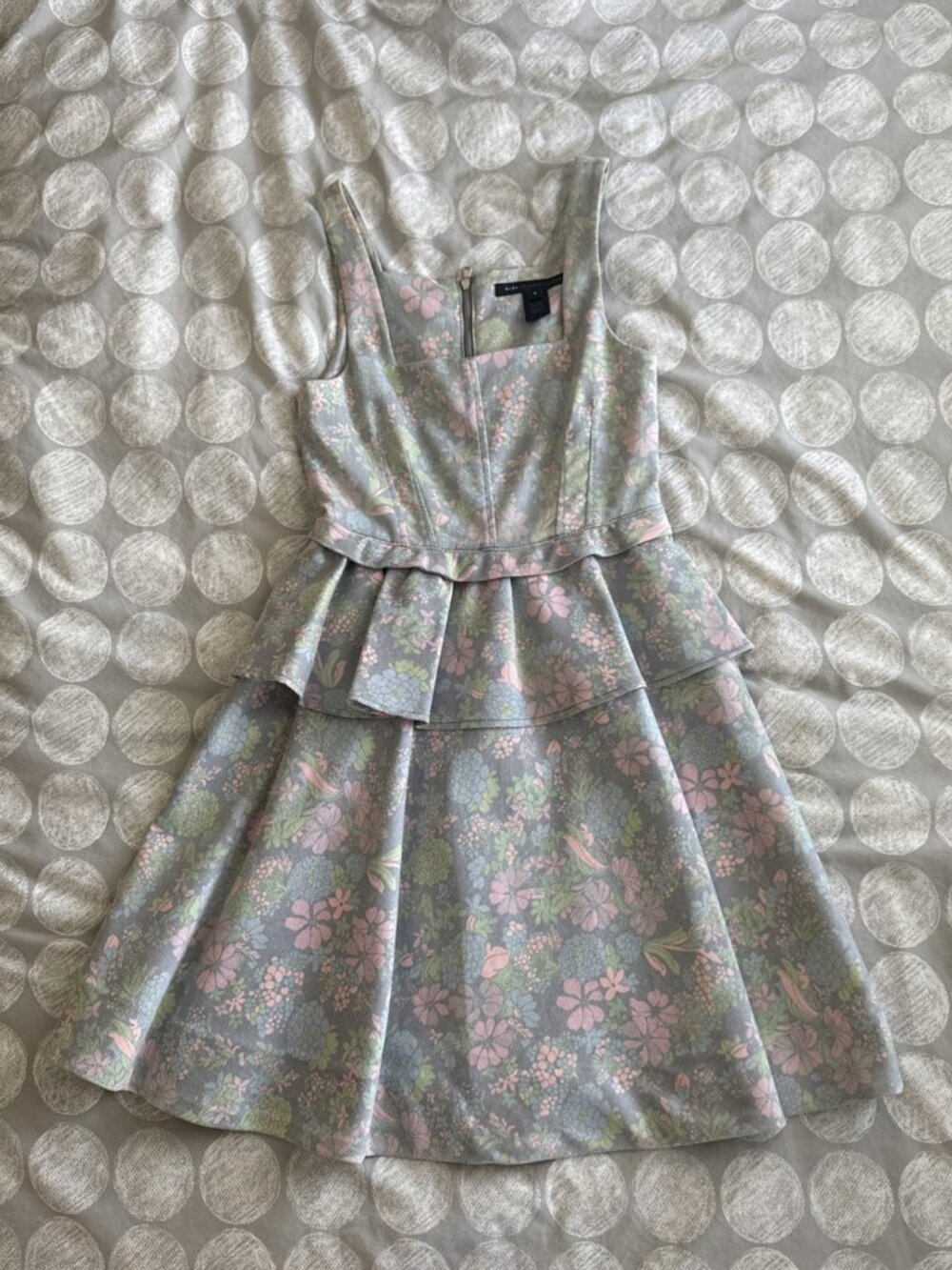 Marc by Marc Jacobs Drew Peplum Flower Denim Dress M1131913 Sz 6